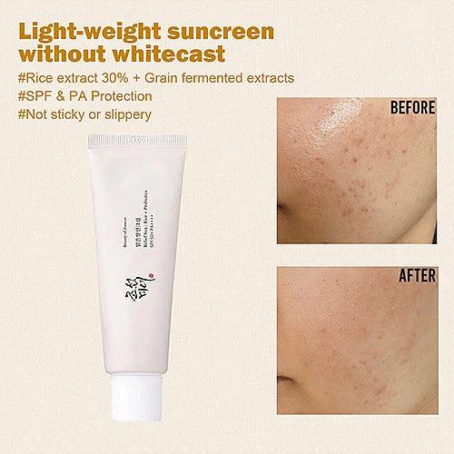 Beauty of Joseon: Relief Sun Rice + Probiotics Sunscreen for face moisturizing sunblock with SPF 50 PA++++ Korean sunscreen skincare 50ml